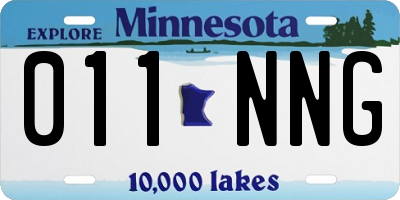 MN license plate 011NNG