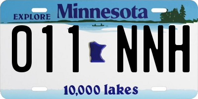 MN license plate 011NNH