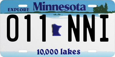 MN license plate 011NNI