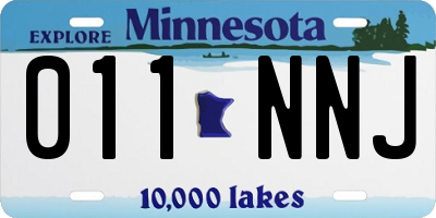 MN license plate 011NNJ