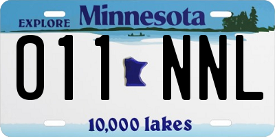 MN license plate 011NNL