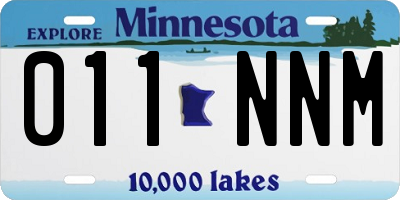 MN license plate 011NNM