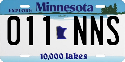 MN license plate 011NNS