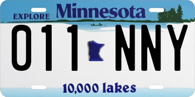 MN license plate 011NNY