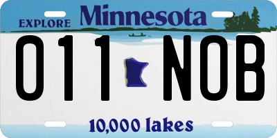 MN license plate 011NOB