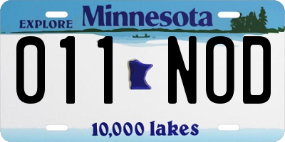 MN license plate 011NOD