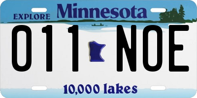 MN license plate 011NOE