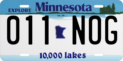 MN license plate 011NOG