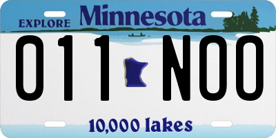 MN license plate 011NOO