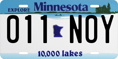 MN license plate 011NOY