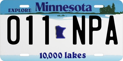 MN license plate 011NPA