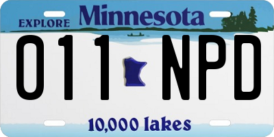 MN license plate 011NPD