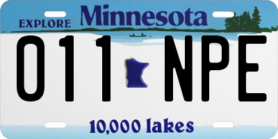 MN license plate 011NPE