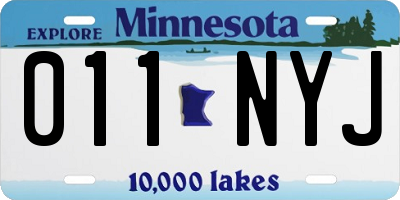 MN license plate 011NYJ