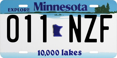 MN license plate 011NZF