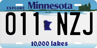 MN license plate 011NZJ