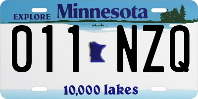 MN license plate 011NZQ