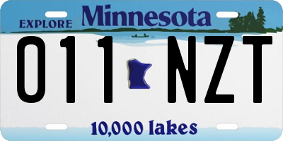 MN license plate 011NZT