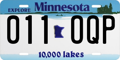MN license plate 011OQP