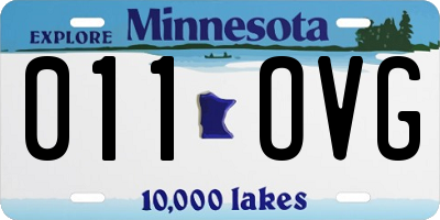 MN license plate 011OVG