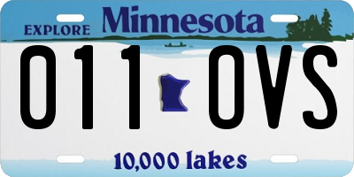 MN license plate 011OVS