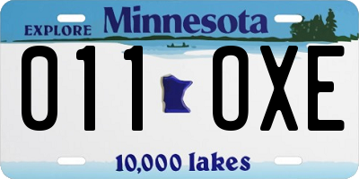 MN license plate 011OXE
