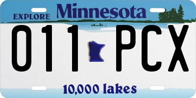 MN license plate 011PCX