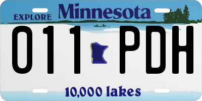 MN license plate 011PDH