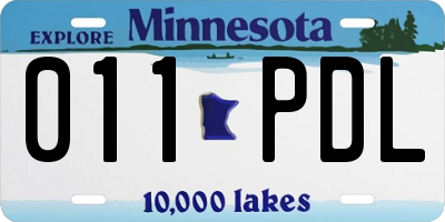 MN license plate 011PDL