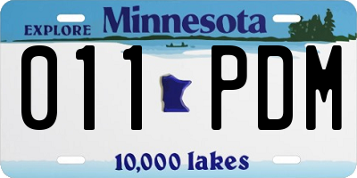 MN license plate 011PDM