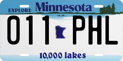 MN license plate 011PHL