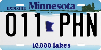 MN license plate 011PHN