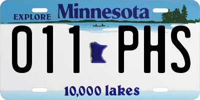 MN license plate 011PHS