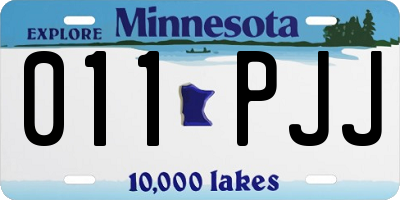 MN license plate 011PJJ