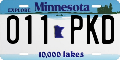 MN license plate 011PKD
