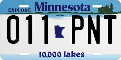 MN license plate 011PNT