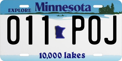 MN license plate 011POJ