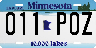 MN license plate 011POZ
