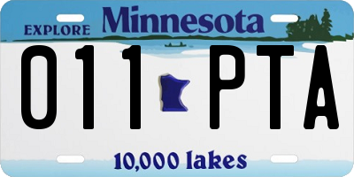 MN license plate 011PTA