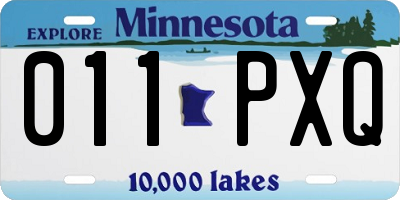 MN license plate 011PXQ