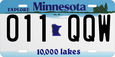MN license plate 011QQW
