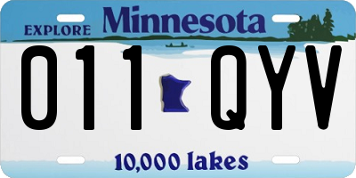 MN license plate 011QYV