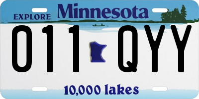 MN license plate 011QYY
