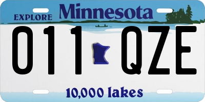 MN license plate 011QZE