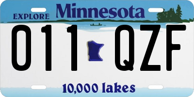 MN license plate 011QZF