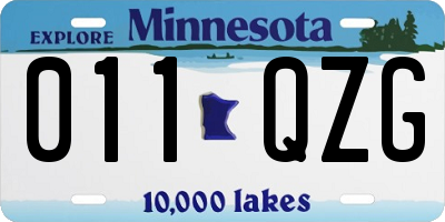 MN license plate 011QZG