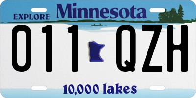 MN license plate 011QZH