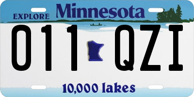MN license plate 011QZI