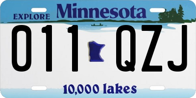 MN license plate 011QZJ