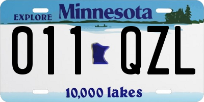 MN license plate 011QZL